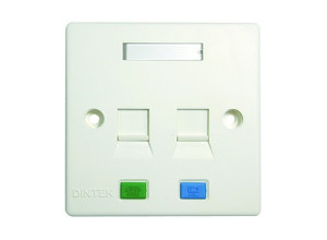 2 Port UK Style Wall Plate With Shutter