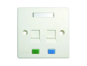 2 Port UK Style Wall Plate With Shutter