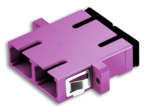 OM4 Duplex SC Adapter - Unshuttered With Flange