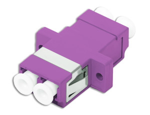 OM4 Duplex LC Adapter - Unshuttered With Flange