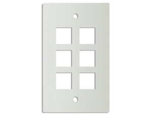 DINTEK 6 Port Wall Plate US Style (White)	